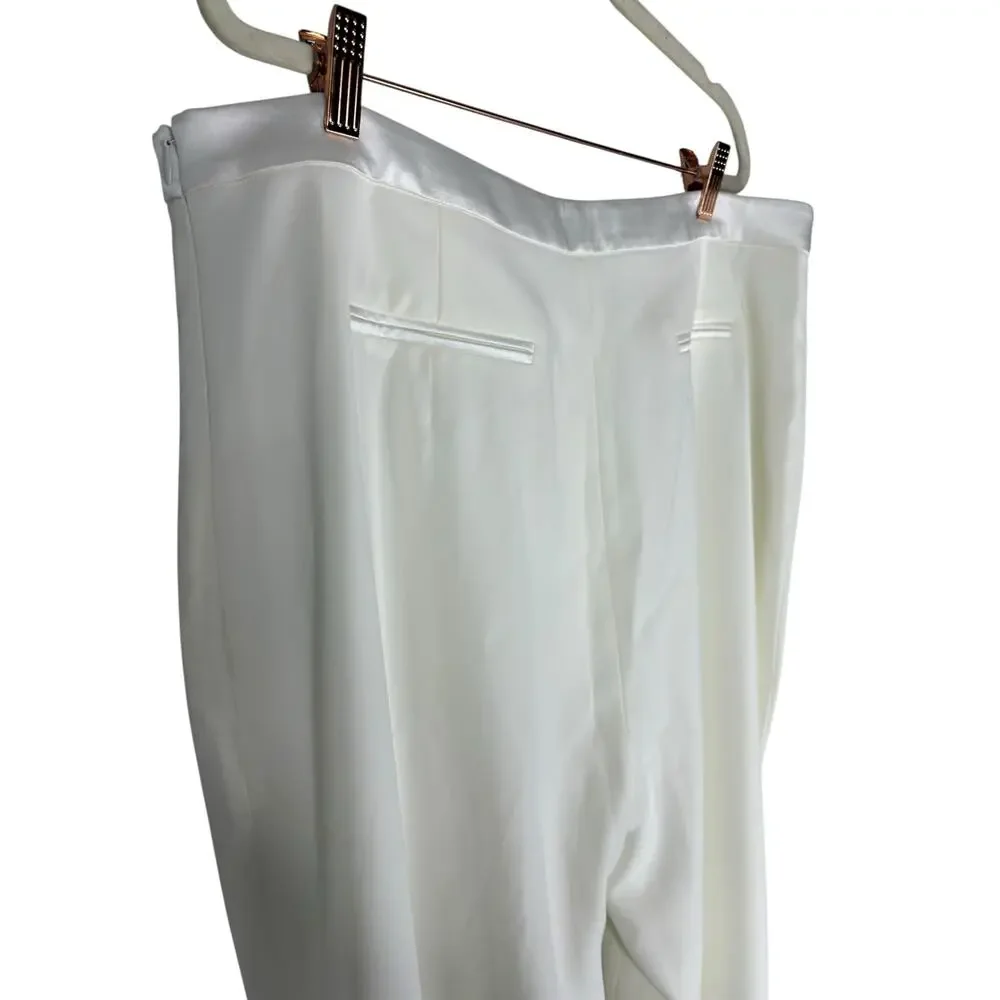 Nadine Merabi Charlotte Trouser High Rise Wide Leg Minimalist Elegant Bridal XXL